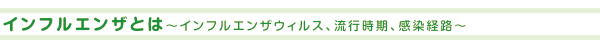 インフルエンザとは～インフルエンザウィルス、流行時期、感染経路～